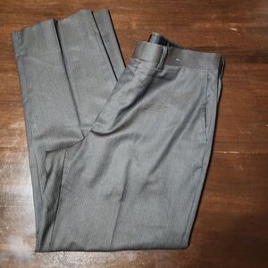 Blair Underwood Mens 38x31 Wool Pants Dk Brown Pinstripe